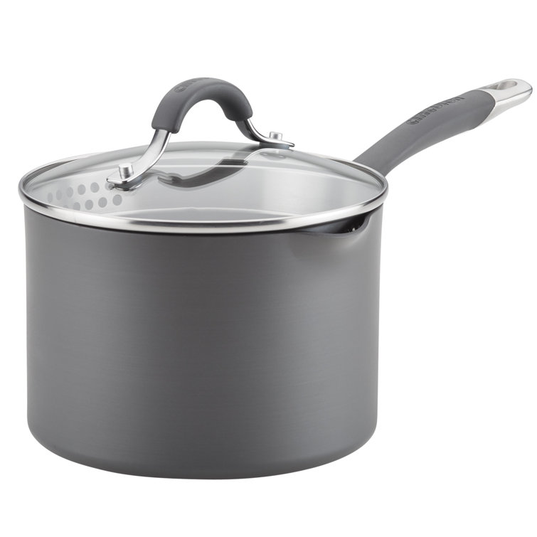 Circulon Radiance HardAnodized Nonstick Saucepan with Straining Lid, 3